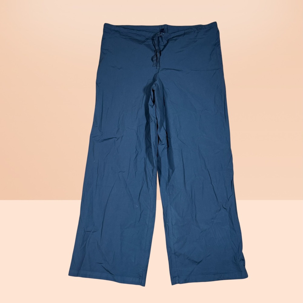 SKIMS Cotton Poplin Pant Harbor Blue Wide Leg Drawstring PT-PNT-7994W Womens‎ S